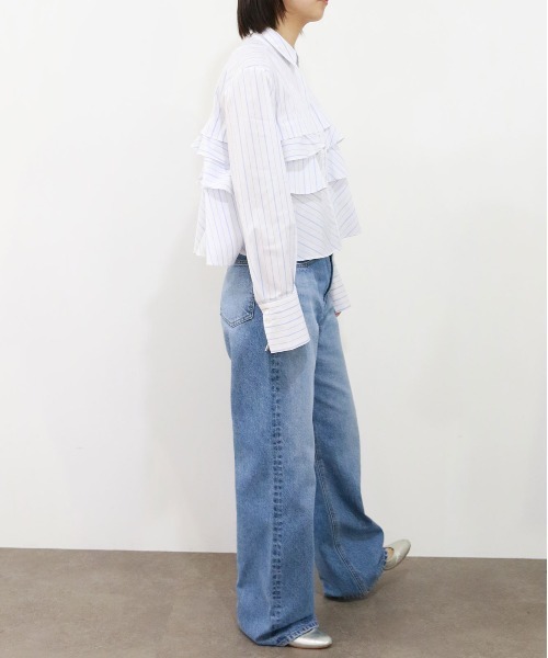 Marilyn Moon(マリリンムーン)の「layered raffle blouse(シャツ/ブラウス・レディース・ホワイト/ミント/ホワイト×ブルー/ホワイト×ブラック・FREE)」の14枚目の写真