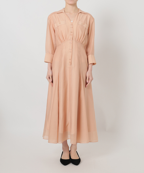 La TOTALITE（ラトータリテ）の「【洗える】ポケットシャツワンピース（ワンピース・レディース・ブラック/ベージュ/オレンジ・36/38）」の6枚目の写真