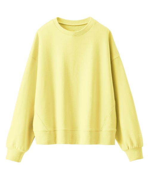 BELLUNA PLUS(ベルーナ)の「袖ワンポイント刺しゅう裏毛プルオーバー(Tシャツ/カットソー・レディース・エメラルド/ブラック/イエロー/オートミール/ピンク・MEDIUM/LARGE/X-LARGE)」の5枚目の写真