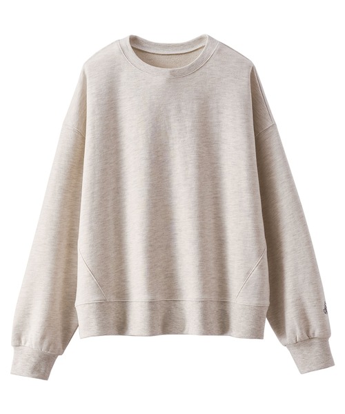 BELLUNA PLUS(ベルーナ)の「袖ワンポイント刺しゅう裏毛プルオーバー(Tシャツ/カットソー・レディース・エメラルド/ブラック/イエロー/オートミール/ピンク・MEDIUM/LARGE/X-LARGE)」の9枚目の写真
