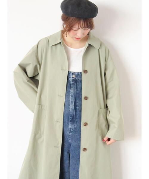 Samansa Mos2(サマンサ モスモス)の「【花粉防止加工】ステンカラーコート(その他アウター・レディース・グリーン/キナリ/ネイビー・F)」の4枚目の写真