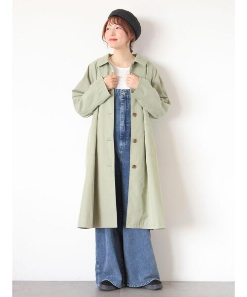 Samansa Mos2(サマンサ モスモス)の「【花粉防止加工】ステンカラーコート(その他アウター・レディース・グリーン/キナリ/ネイビー・F)」の5枚目の写真