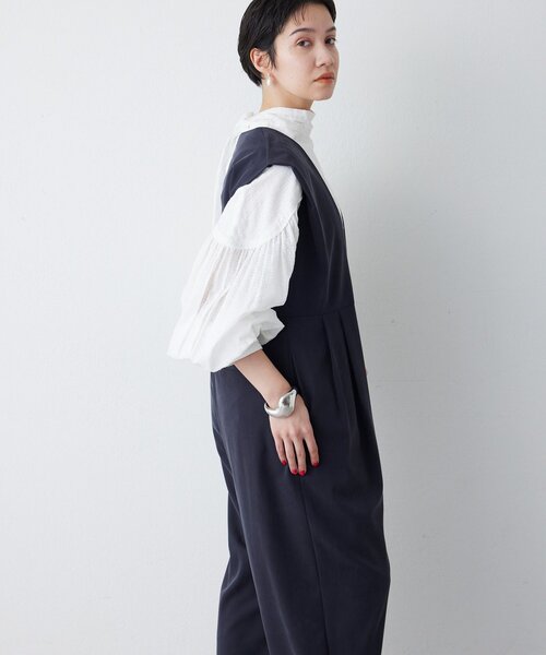 THE PAUSE（ザ ポーズ）の「【THE PAUSE】ドレープジャンプスーツ（つなぎ/オールインワン・レディース・ブラック/ベージュ・FREE）」の6枚目の写真