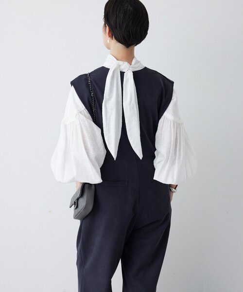 THE PAUSE（ザ ポーズ）の「【THE PAUSE】ドレープジャンプスーツ（つなぎ/オールインワン・レディース・ブラック/ベージュ・FREE）」の7枚目の写真