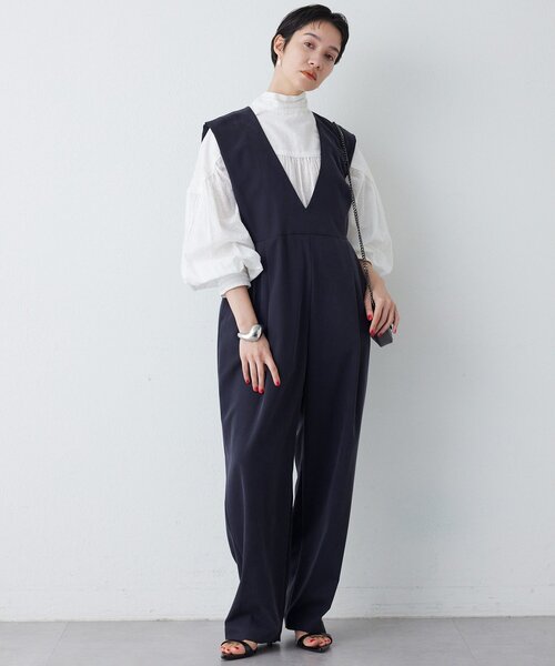 THE PAUSE（ザ ポーズ）の「【THE PAUSE】ドレープジャンプスーツ（つなぎ/オールインワン・レディース・ブラック/ベージュ・FREE）」の8枚目の写真