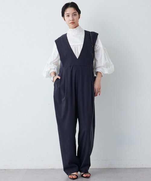 THE PAUSE（ザ ポーズ）の「【THE PAUSE】ドレープジャンプスーツ（つなぎ/オールインワン・レディース・ブラック/ベージュ・FREE）」の9枚目の写真