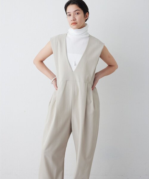 THE PAUSE（ザ ポーズ）の「【THE PAUSE】ドレープジャンプスーツ（つなぎ/オールインワン・レディース・ブラック/ベージュ・FREE）」の13枚目の写真