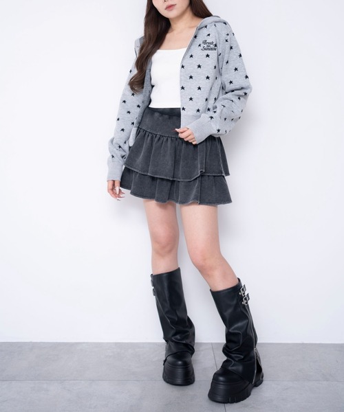 WEGO（ウィゴー）の「WEGO/【26年春新作】総柄ジャガードニットZIPパーカー（パーカー・レディース・その他1/その他2・FREE）」の4枚目の写真