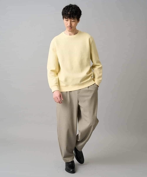 a.v.v（アーヴェヴェ）の「【イージーケア/洗濯機で洗える/毛玉になりにくい/ストレッチ】サッカーダンボールプルオーバー（Tシャツ/カットソー・メンズ・ライトグレー/ダークインディゴブルー/クリーム・48/50/46）」の7枚目の写真