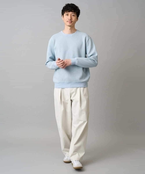 a.v.v（アーヴェヴェ）の「【イージーケア/洗濯機で洗える/毛玉になりにくい/ストレッチ】サッカーダンボールプルオーバー（Tシャツ/カットソー・メンズ・ライトグレー/ダークインディゴブルー/クリーム・48/50/46）」の11枚目の写真