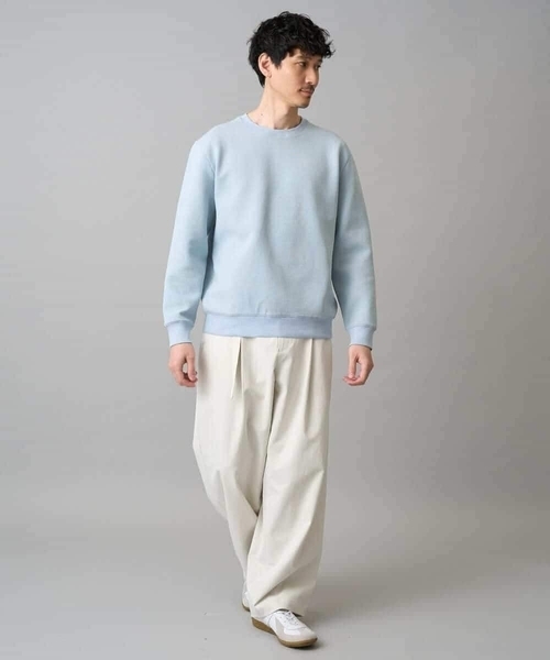 a.v.v（アーヴェヴェ）の「【イージーケア/洗濯機で洗える/毛玉になりにくい/ストレッチ】サッカーダンボールプルオーバー（Tシャツ/カットソー・メンズ・ライトグレー/ダークインディゴブルー/クリーム・48/50/46）」の13枚目の写真