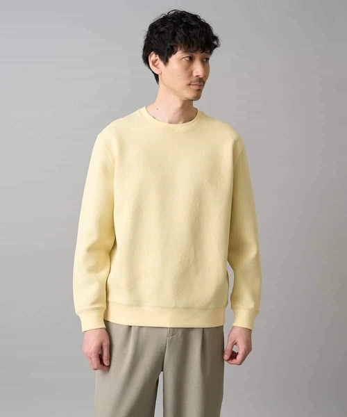 a.v.v（アーヴェヴェ）の「【イージーケア/洗濯機で洗える/毛玉になりにくい/ストレッチ】サッカーダンボールプルオーバー（Tシャツ/カットソー・メンズ・ライトグレー/ダークインディゴブルー/クリーム・48/50/46）」の19枚目の写真