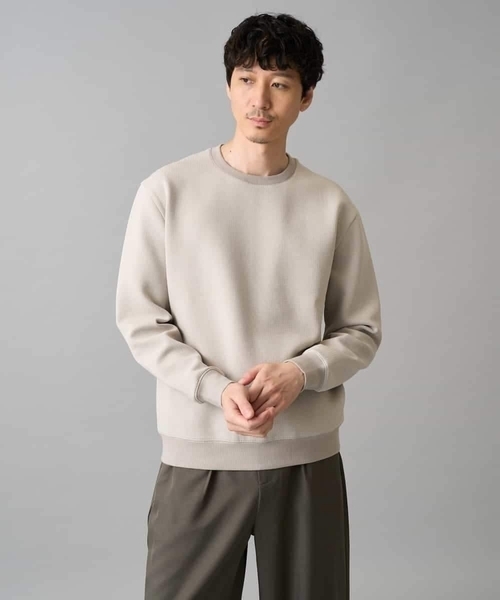 a.v.v（アーヴェヴェ）の「【イージーケア/洗濯機で洗える/毛玉になりにくい/ストレッチ】サッカーダンボールプルオーバー（Tシャツ/カットソー・メンズ・ライトグレー/ダークインディゴブルー/クリーム・48/50/46）」の21枚目の写真