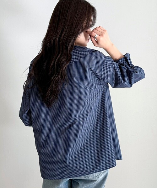 fredy emue（フレディエミュ）の「チェックフリルカラーブラウス（シャツ/ブラウス・レディース・ブルー系その他/ブラック系その他・38）」の9枚目の写真