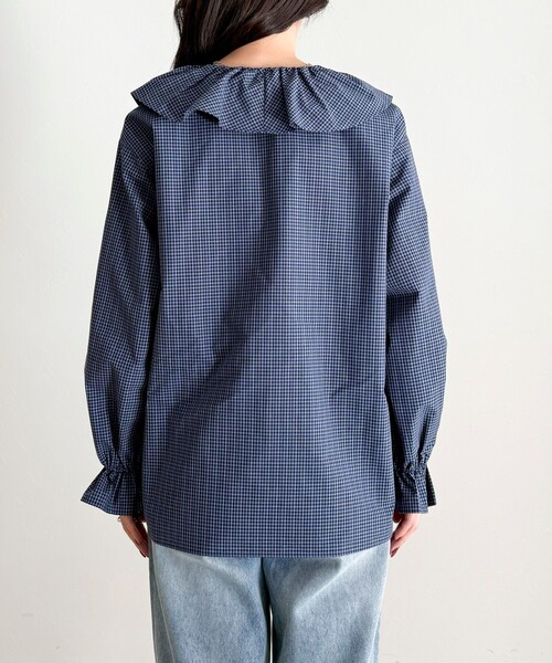 fredy emue（フレディエミュ）の「チェックフリルカラーブラウス（シャツ/ブラウス・レディース・ブルー系その他/ブラック系その他・38）」の13枚目の写真
