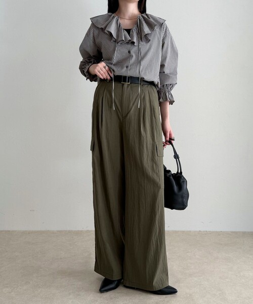 fredy emue（フレディエミュ）の「チェックフリルカラーブラウス（シャツ/ブラウス・レディース・ブルー系その他/ブラック系その他・38）」の17枚目の写真