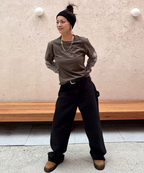 CARGOBROS FOR WOMAN(カーゴブロスフォーウィメン)の「ヴィンテージサークルレイヤード長袖Tシャツ(カーキ)(Tシャツ/カットソー・レディース・その他・FREE)」の2枚目の写真