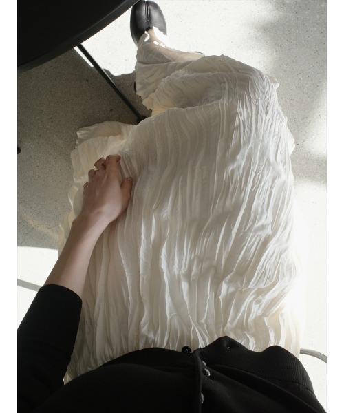 amel（エイメル）の「【RE ARRIVAL】ワッシャーボリュームロングスカート / アイボリー（スカート・レディース・アイボリー・FREE）」の13枚目の写真