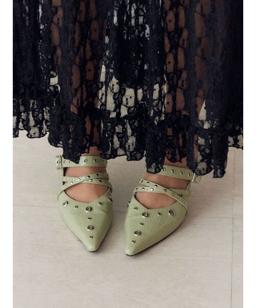 jouetie（ジュエティ）の「ハトメポインテッドパンプス（パンプス・レディース・グリーン/ブラック・LARGE/MEDIUM）」の16枚目の写真