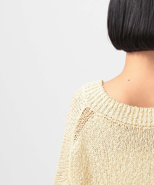 BAYFLOW（ベイフロー）の「[春まで着られる]カラーヘムVネックニットプルオーバー（ニット/セーター・レディース・ネイビー/グレイッシュベージュ/オフホワイト・FREE）」の17枚目の写真