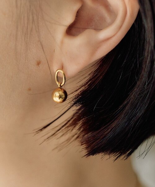 ear PAPILLONNER(イアパピヨネ)の「《金属アレルギー対応/ステンレス》リング×ボールピアス(ピアス(両耳用)・レディース・シルバー/ゴールド・FREE)」の11枚目の写真