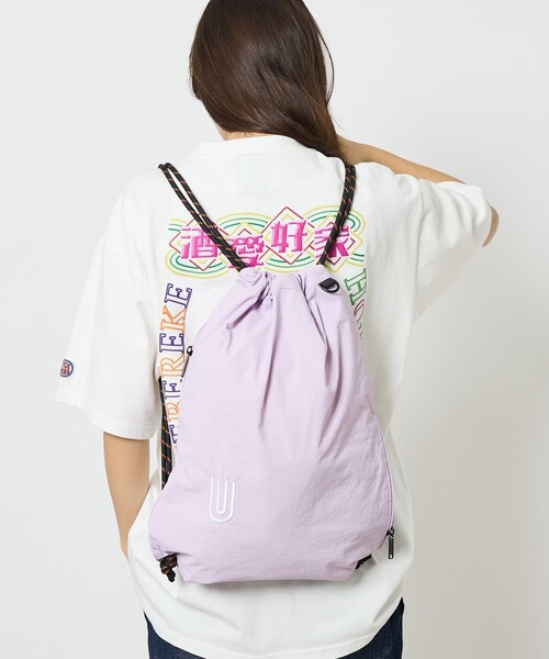 UNIVERSAL OVERALL（ユニバーサルオーバーオール）の「【UNIVERSALOVERALL / ユニバーサルオーバーオール】ダブルリンクル ナイロン ナップザック / リュック（バックパック/リュック・メンズ・ホワイト/ブラック/ブルー/ダークグリーン/ラベンダー/オレンジ・フリー）」の5枚目の写真
