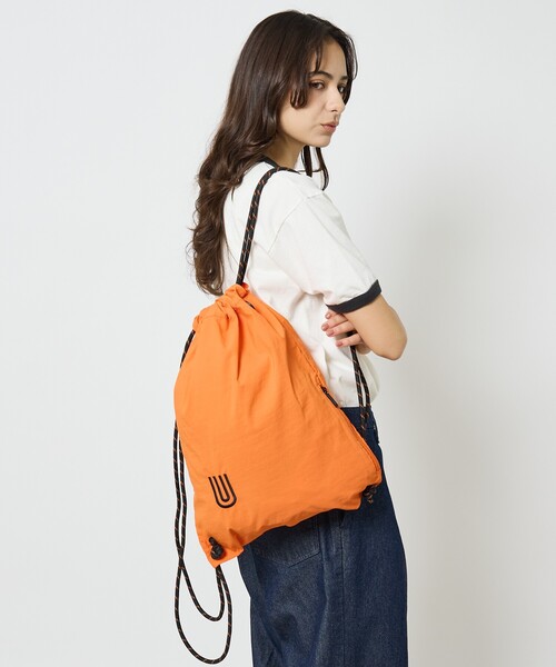 UNIVERSAL OVERALL（ユニバーサルオーバーオール）の「【UNIVERSALOVERALL / ユニバーサルオーバーオール】ダブルリンクル ナイロン ナップザック / リュック（バックパック/リュック・メンズ・ホワイト/ブラック/ブルー/ダークグリーン/ラベンダー/オレンジ・フリー）」の6枚目の写真