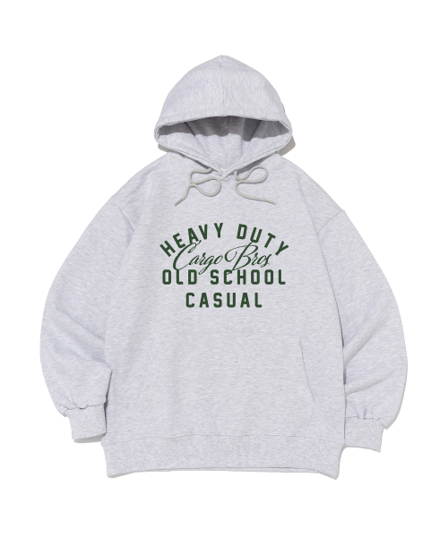CARGOBROS(カーゴブロス)の「オールドスクールのロゴオーバーフィットフードTシャツ(ライトグレー)(パーカー・メンズ・その他・SMALL/MEDIUM/LARGE/X-LARGE/S-M/M-L/L-XL/XL-XXL)」の5枚目の写真