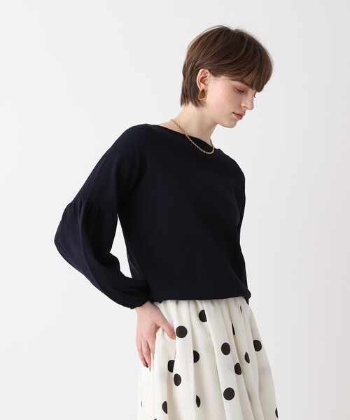 allureville（アルアバイル）の「ビショップＳＬプルオーバー（ニット/セーター・レディース・グリーン/ネイビー/オフホワイト・2）」の7枚目の写真