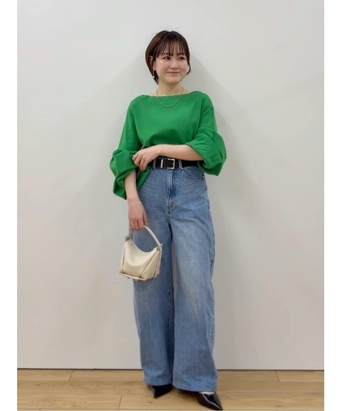 allureville(アルアバイル)の「ビショップスリーブプルオーバー(ニット/セーター・レディース・グリーン/ネイビー/オフホワイト・2)」の21枚目の写真