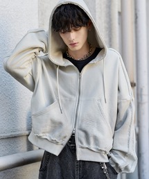 ASTRONOMY（アストロノミー）の「【Masa別注企画】フリンジデザインスプレー加工短丈リベットダブルジップパーカー（パーカー）」