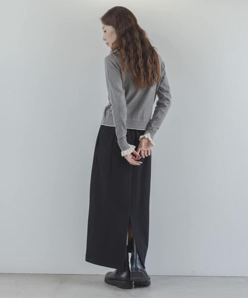 URBAN RESEARCH Sonny Label(アーバンリサーチサニーレーベル)の「配色フリルニットカーディガン(カーディガン/ボレロ・レディース・ブラウン/ネイビー/グレー・FREE)」の18枚目の写真