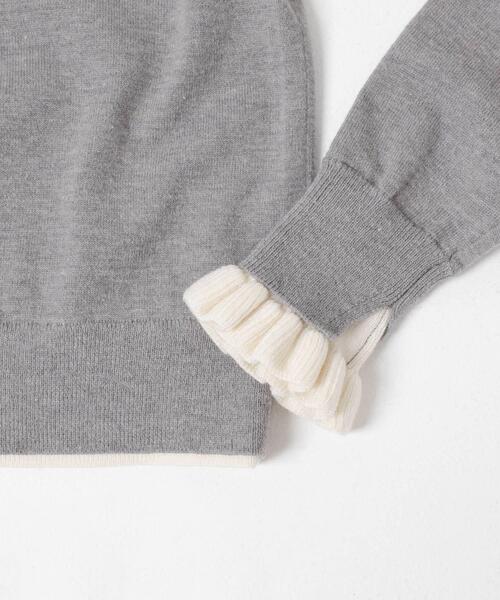 URBAN RESEARCH Sonny Label(アーバンリサーチサニーレーベル)の「配色フリルニットカーディガン(カーディガン/ボレロ・レディース・ブラウン/ネイビー/グレー・FREE)」の15枚目の写真