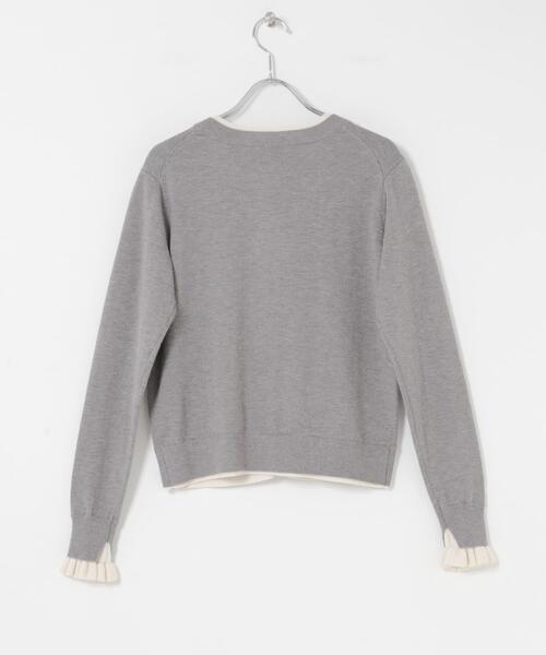 URBAN RESEARCH Sonny Label(アーバンリサーチサニーレーベル)の「配色フリルニットカーディガン(カーディガン/ボレロ・レディース・ブラウン/ネイビー/グレー・FREE)」の14枚目の写真