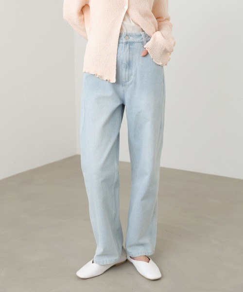 Bab(バブ)の「【選べるサイズ展開】ウェーブラインデニムパンツ(デニムパンツ・レディース・インディゴブルー/ライトブルー・L/M/S)」の4枚目の写真