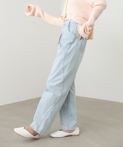 Bab(バブ)の「【選べるサイズ展開】ウェーブラインデニムパンツ(デニムパンツ・レディース・インディゴブルー/ライトブルー・L/M/S)」の6枚目の写真