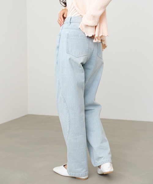 Bab(バブ)の「【選べるサイズ展開】ウェーブラインデニムパンツ(デニムパンツ・レディース・インディゴブルー/ライトブルー・L/M/S)」の8枚目の写真