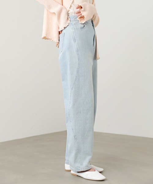 Bab(バブ)の「【選べるサイズ展開】ウェーブラインデニムパンツ(デニムパンツ・レディース・インディゴブルー/ライトブルー・L/M/S)」の9枚目の写真