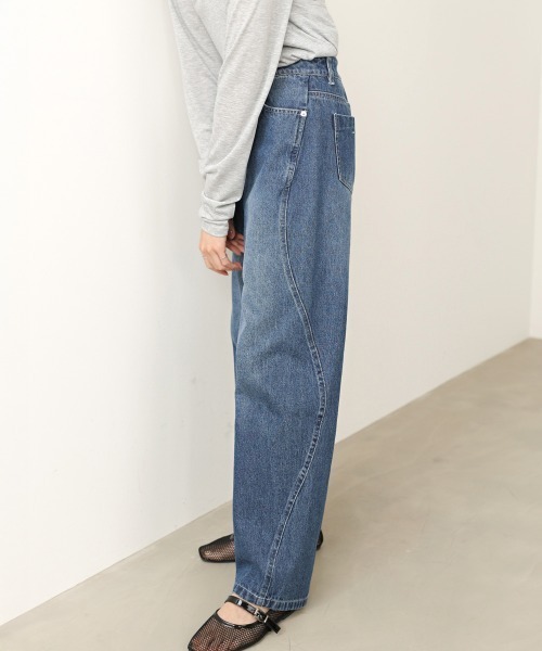 Bab(バブ)の「【選べるサイズ展開】ウェーブラインデニムパンツ(デニムパンツ・レディース・インディゴブルー/ライトブルー・L/M/S)」の11枚目の写真