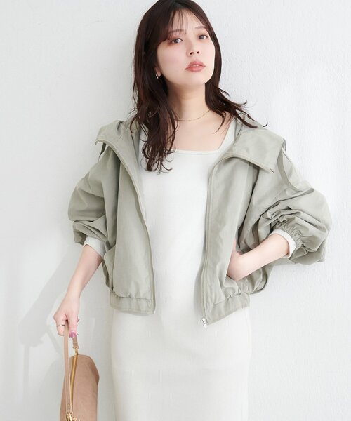 natural couture（ナチュラルクチュール）の「フード付きショートマンパ（マウンテンパーカー・レディース・ブラック/カーキ/グレイッシュベージュ/アイボリー・FREE）」の17枚目の写真