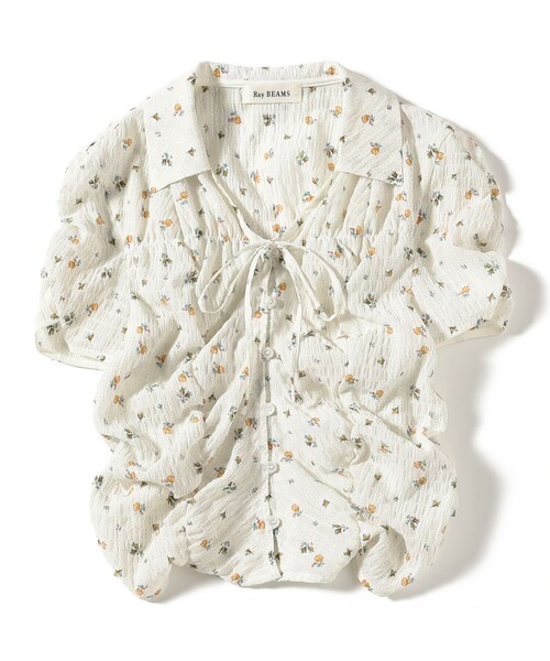 Ray BEAMS（レイビームス）の「フラワー プリント シャーリング シャツ（シャツ/ブラウス・レディース・オフホワイト/ブラック・ONE SIZE）」の11枚目の写真