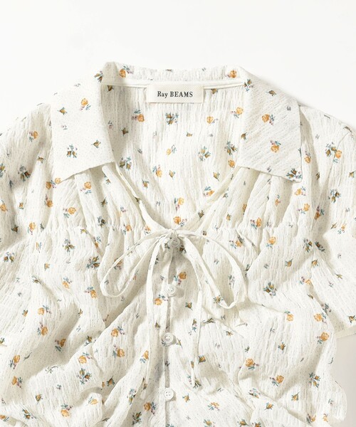 Ray BEAMS（レイビームス）の「フラワー プリント シャーリング シャツ（シャツ/ブラウス・レディース・オフホワイト/ブラック・ONE SIZE）」の12枚目の写真