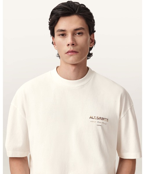 ALLSAINTS(オールセインツ)の「UNDERGROUND OVERSIZED CREW NECK T-SHIRT | アンダーグラウンド オーバーサイズ クルー ネック Tシャツ(Tシャツ/カットソー・メンズ・ホワイト系その他・S/M/XS/L)」の4枚目の写真