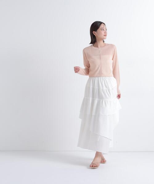NATURAL BEAUTY BASIC(ナチュラルビューティーベーシック)の「◇アシンメトリーティアードスカート(スカート・レディース・ブラック/オフホワイト/ライトグリーン・P/S/MEDIUM)」の22枚目の写真
