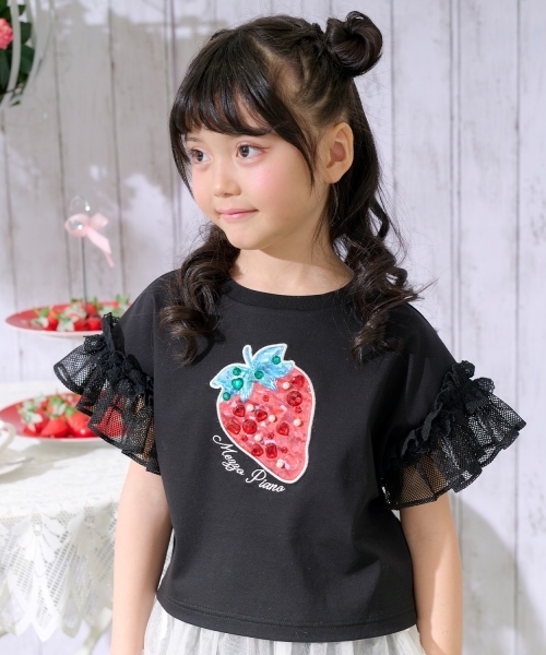 セール】Bigイチゴ袖フリル 半袖Tシャツ（Tシャツ/カットソー）｜mezzo