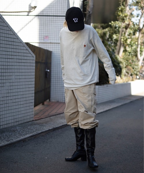 UNIVERSAL OVERALL（ユニバーサルオーバーオール）の「UNIVERSAL OVERALL / Pocket L/S TEE / ポケット長袖Tシャツ（Tシャツ/カットソー・メンズ・オートミール/ネイビー/ブラック/グレイッシュブルー/ライム/ホワイト・S/M/L）」の3枚目の写真