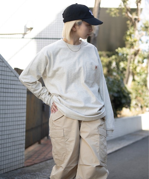UNIVERSAL OVERALL（ユニバーサルオーバーオール）の「UNIVERSAL OVERALL / Pocket L/S TEE / ポケット長袖Tシャツ（Tシャツ/カットソー・メンズ・オートミール/ネイビー/ブラック/グレイッシュブルー/ライム/ホワイト・S/M/L）」の13枚目の写真
