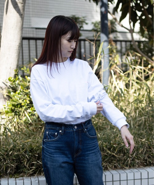 UNIVERSAL OVERALL（ユニバーサルオーバーオール）の「UNIVERSAL OVERALL / Pocket L/S TEE / ポケット長袖Tシャツ（Tシャツ/カットソー・メンズ・オートミール/ネイビー/ブラック/グレイッシュブルー/ライム/ホワイト・S/M/L）」の22枚目の写真