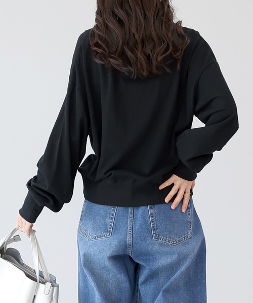 Aletta vita(アレッタビータ)の「シアー裏毛クルーネックプルオーバー(Tシャツ/カットソー・レディース・ブラック/オフホワイト・FREE)」の20枚目の写真