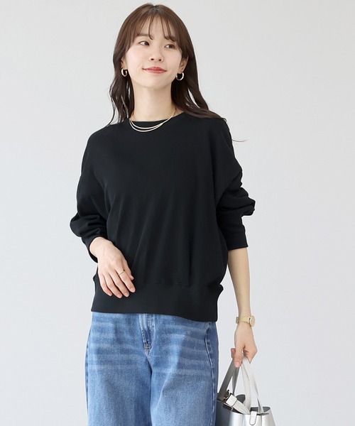 Aletta vita(アレッタビータ)の「シアー裏毛クルーネックプルオーバー(Tシャツ/カットソー・レディース・ブラック/オフホワイト・FREE)」の21枚目の写真